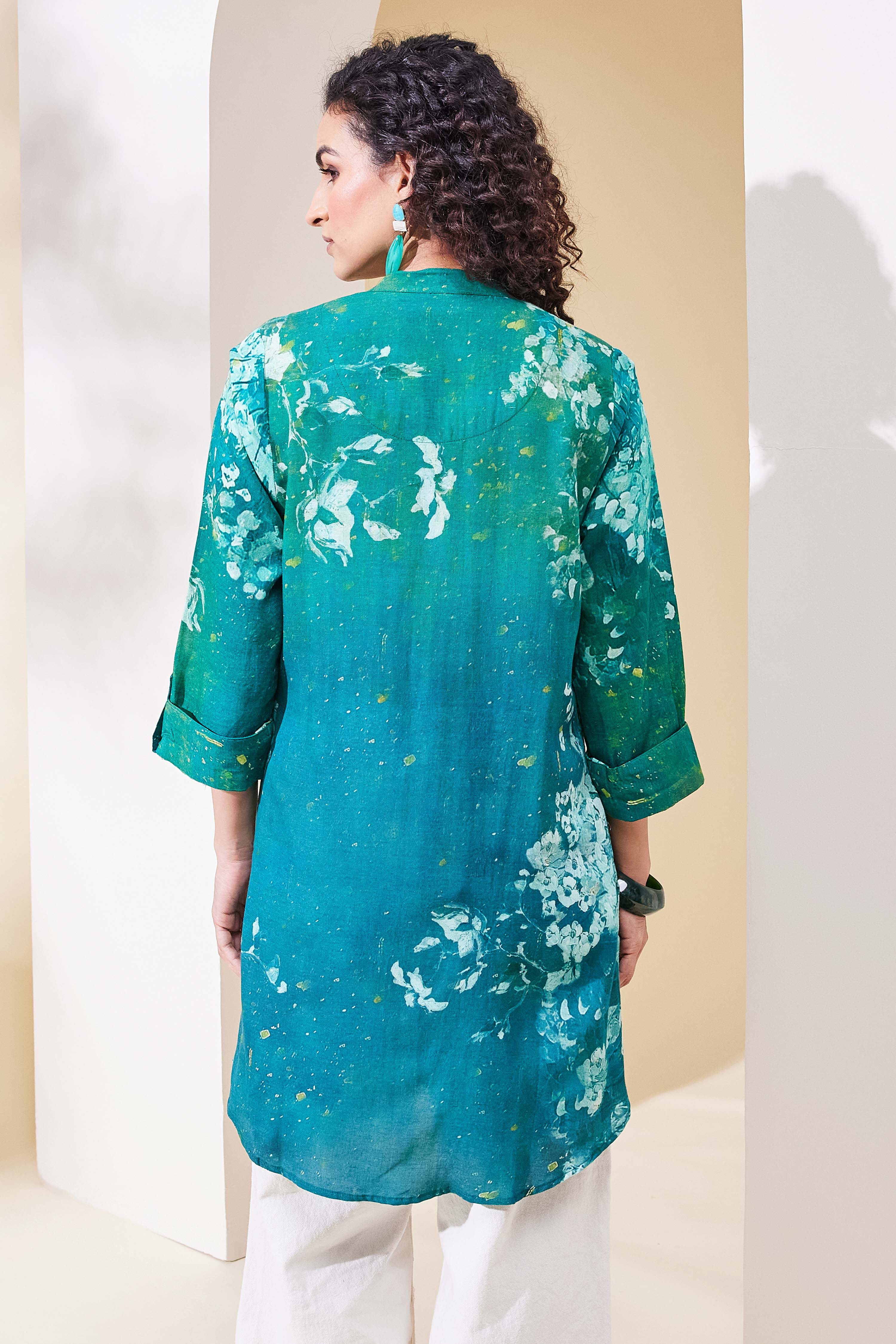 Green Viscose Rayon Straight Kurta image number 3