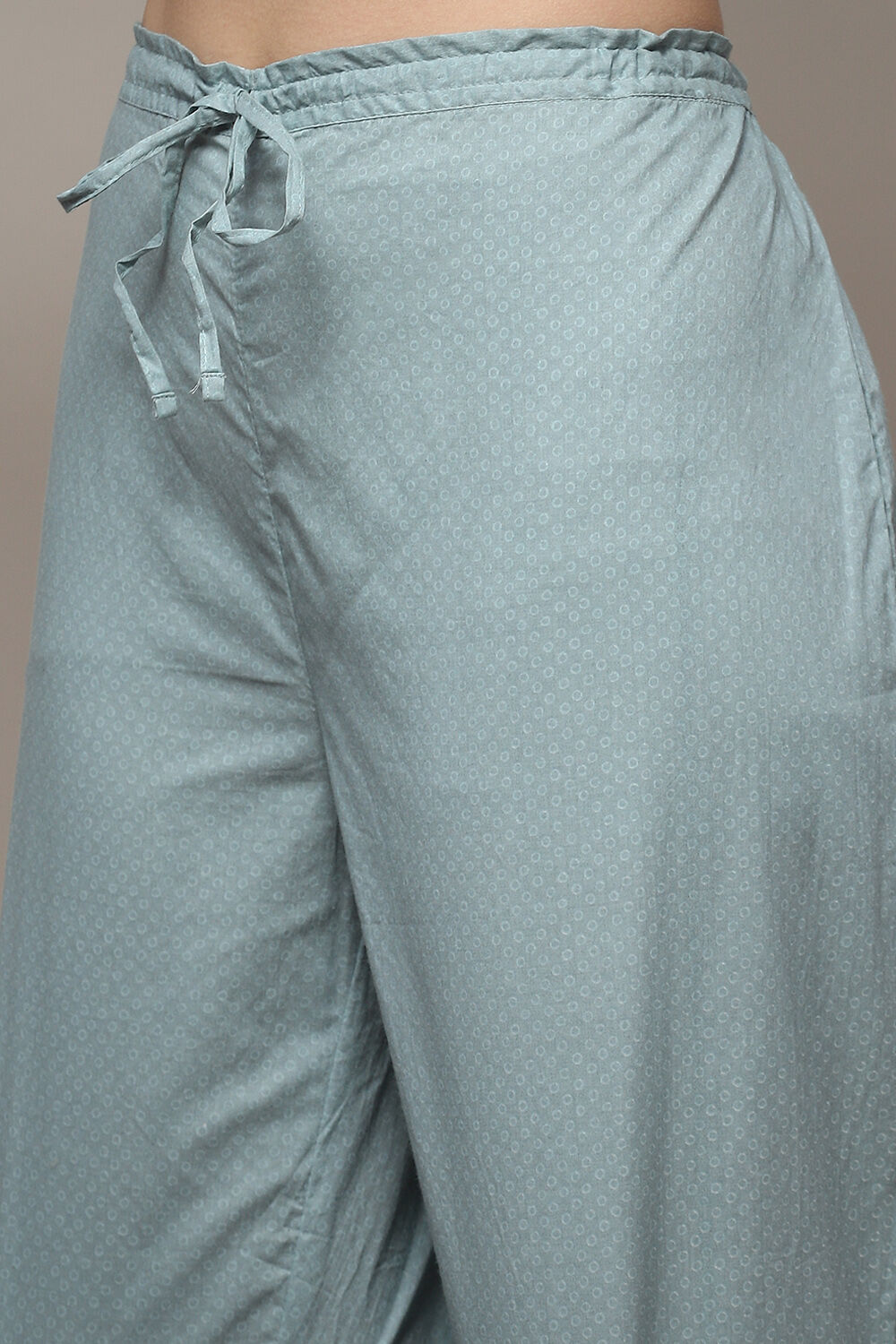 Steel Blue Cotton Straight Kurta Palazzo Suit Set image number 5