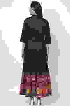 Black Cotton Tired Dress image number 4