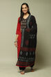 Red Flex Machine Embroidered Unstitched Suit Set image number 1