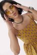 Mustard Cotton Floral Tie-Up Back Top image number 6