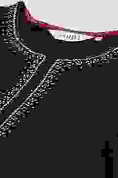 Black Cotton Straight Kurta Pants Suit Set image number 1