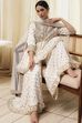 Ivory Georgette Embroidered Peplum Suit Set