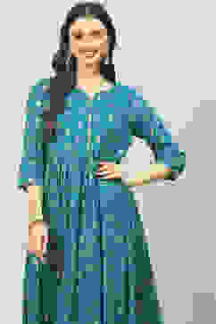 Teal Cotton Dress image number 2