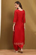 Mustard Yellow Silk Blend Woven Unstitched Suit Set image number 4