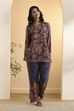 Violet Nylon Viscose Printed C-ord Set image number 0