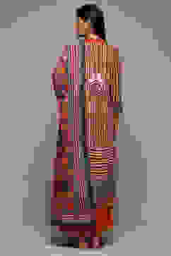 Rust & Indigo Rayon Straight Kurta Palazzo Suit Set image number 4