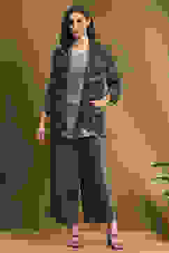 Sage Green Hand-Block Printed Straight Co-ord Set image number 6