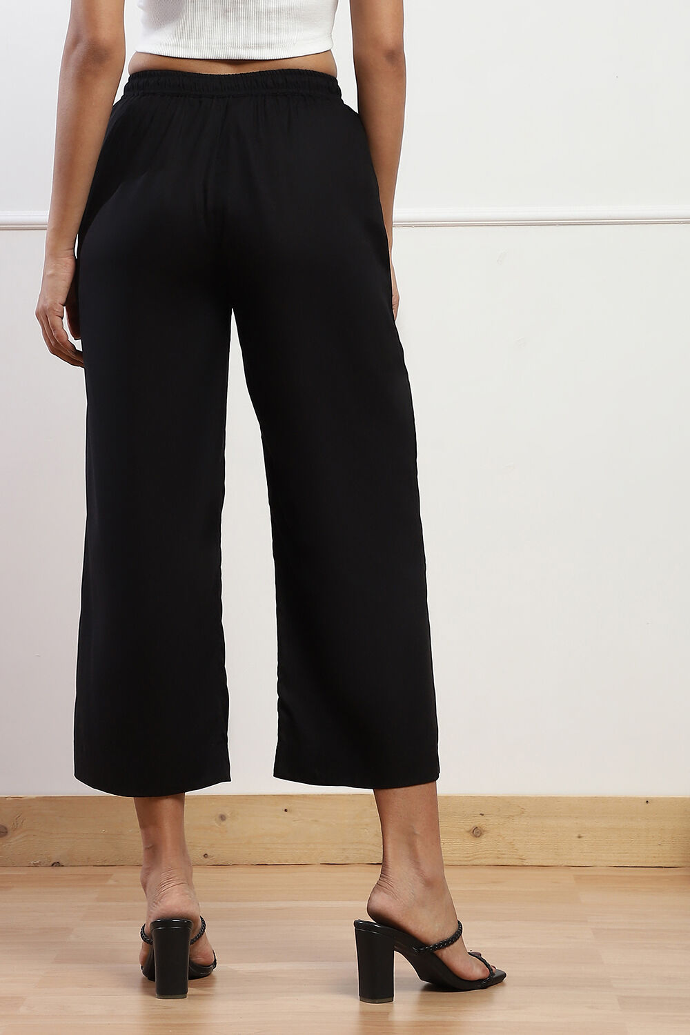 Black Rayon Palazzo image number 4