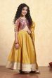 Yellow Brocade Solid Fitted Lehenga Set