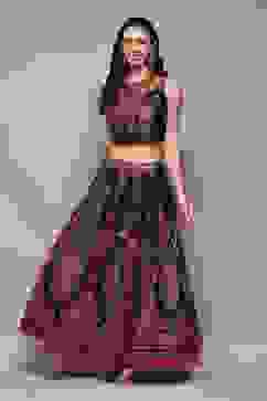 Black Poly Dupion Printed 2 Piece Set image number 6