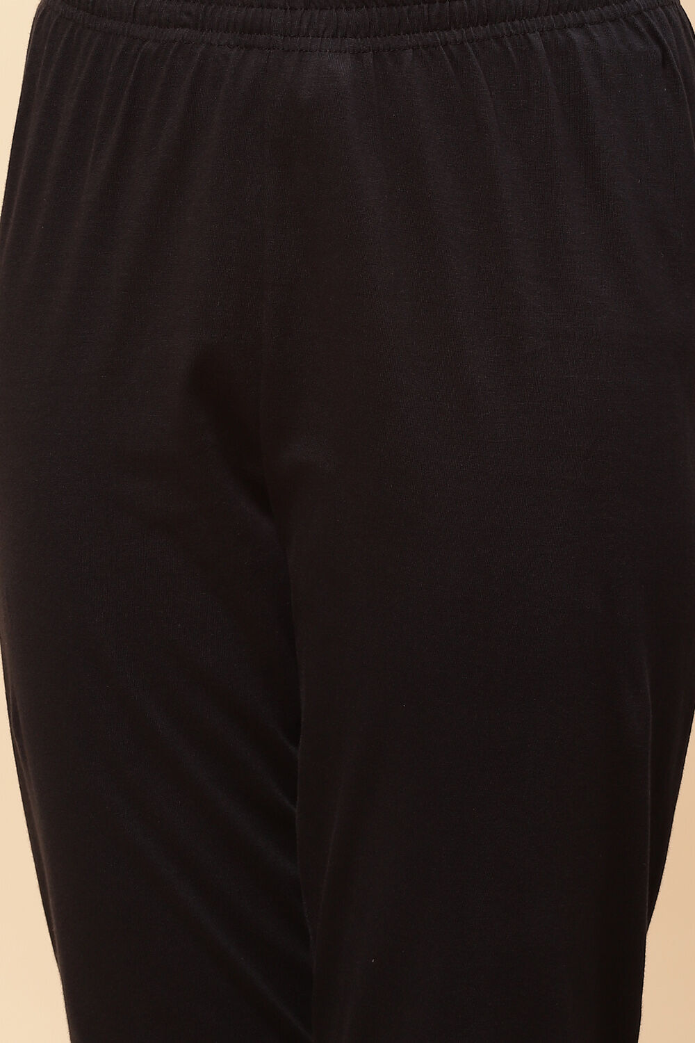 Black Cotton Anarkali Kurta Churidar Suit Set image number 3