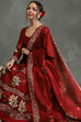 Maroon Silk Chanderi Floral Anarkali Suit Set image number 7