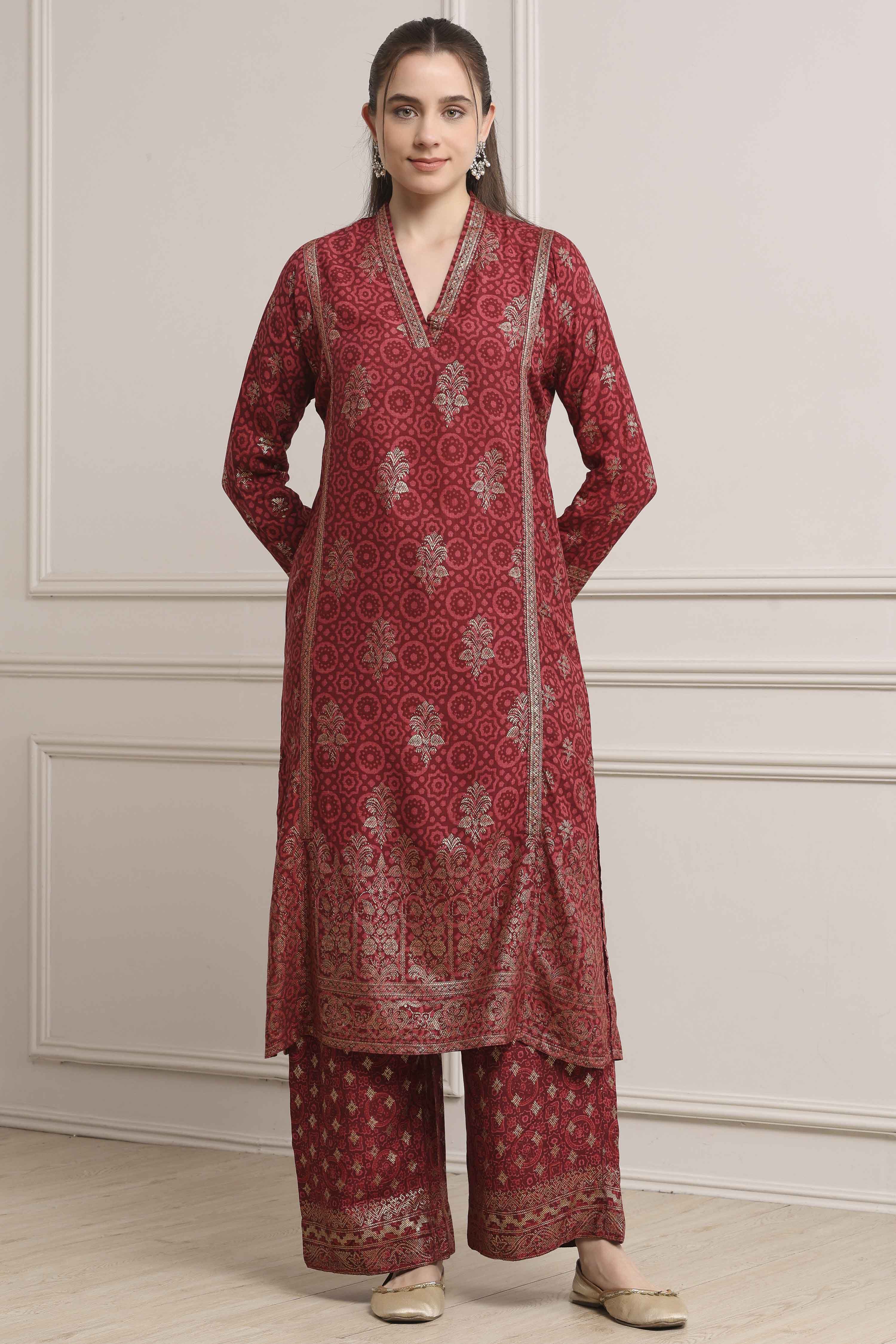 Green Viscose Rayon Straight Kurta Pants Set image number 6