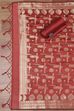 Wine Poly Silk Banarasi Unstitched Suit Set image number 3