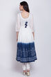 White And Blue Cotton Anarkali Kurta Churidar Suit Set image number 5