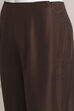 Taupe Poly Cotton Flared Kurta Pants Set image number 2