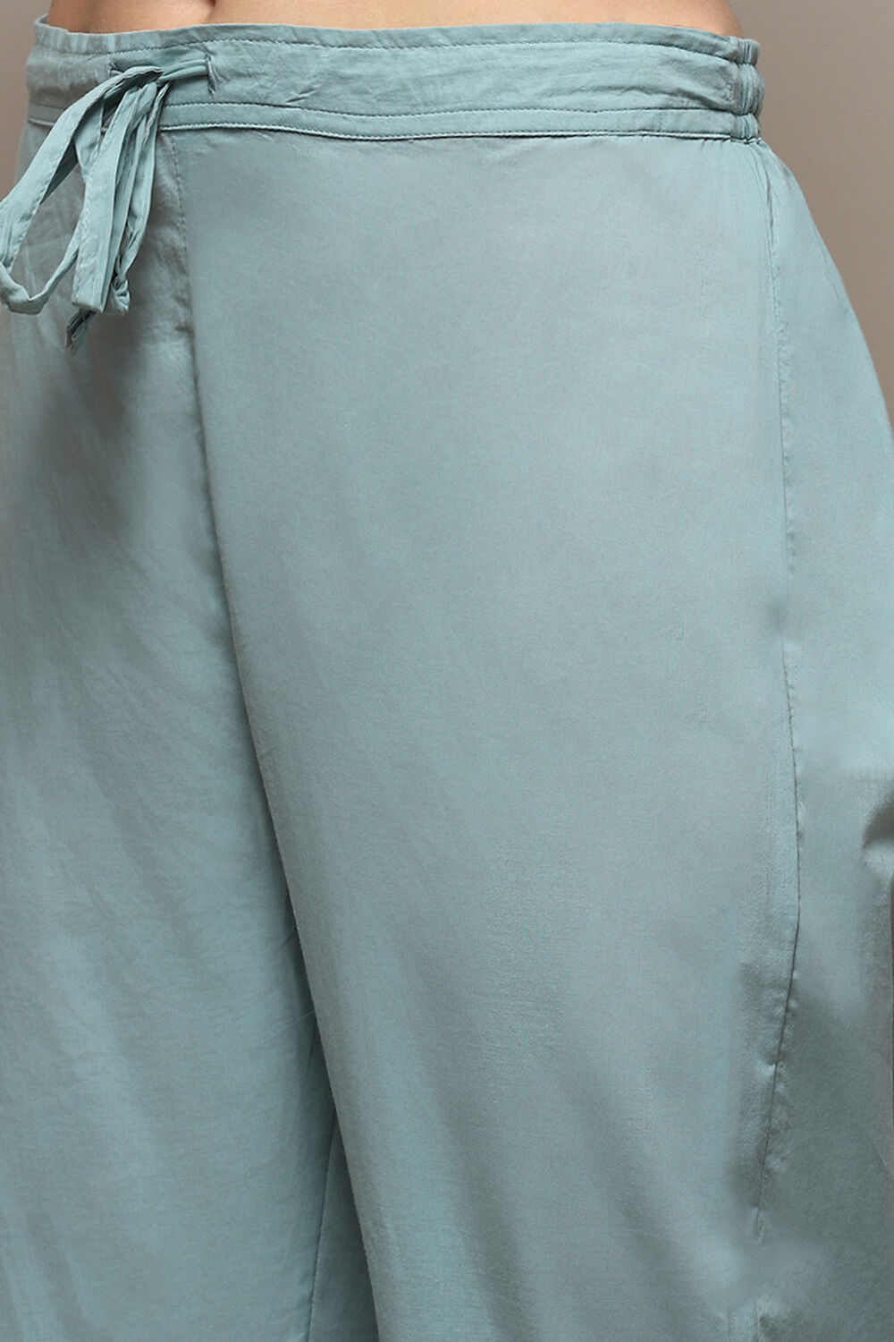 Powder Blue Cambric Narrow Kurta Pant Suit Set image number 2