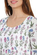 Off White Cotton Flared Printed Dress image number 1
