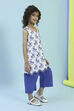 White and Blue Cotton Embroidered Straight Kurta Set image number 5