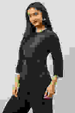 Black Rayon Printed Kurti image number 2