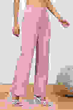 Blush Pink Solid Relaxed Fit Pants image number 3