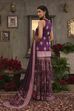 Purple Chanderi Digital Printed Garara Straight Suit Set image number 4