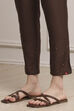 Taupe Poly Cotton Flared Kurta Pants Set image number 7