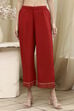 Red Dyed Straight Palazzos image number 2
