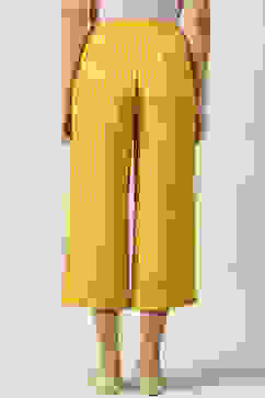 Mustard Cotton Straight Palazzo image number 4