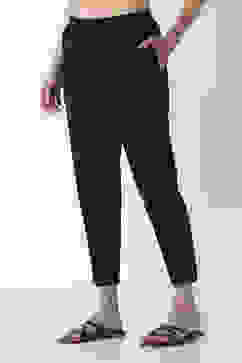Black Cotton Slim Pants image number 2