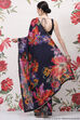 Indigo Cotton Silk Printed Saree image number 4