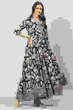 Black Cotton Printed Dress image number 3