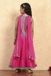 Pink Polyester Yarndyed Fitted Lehenga Set image number 4