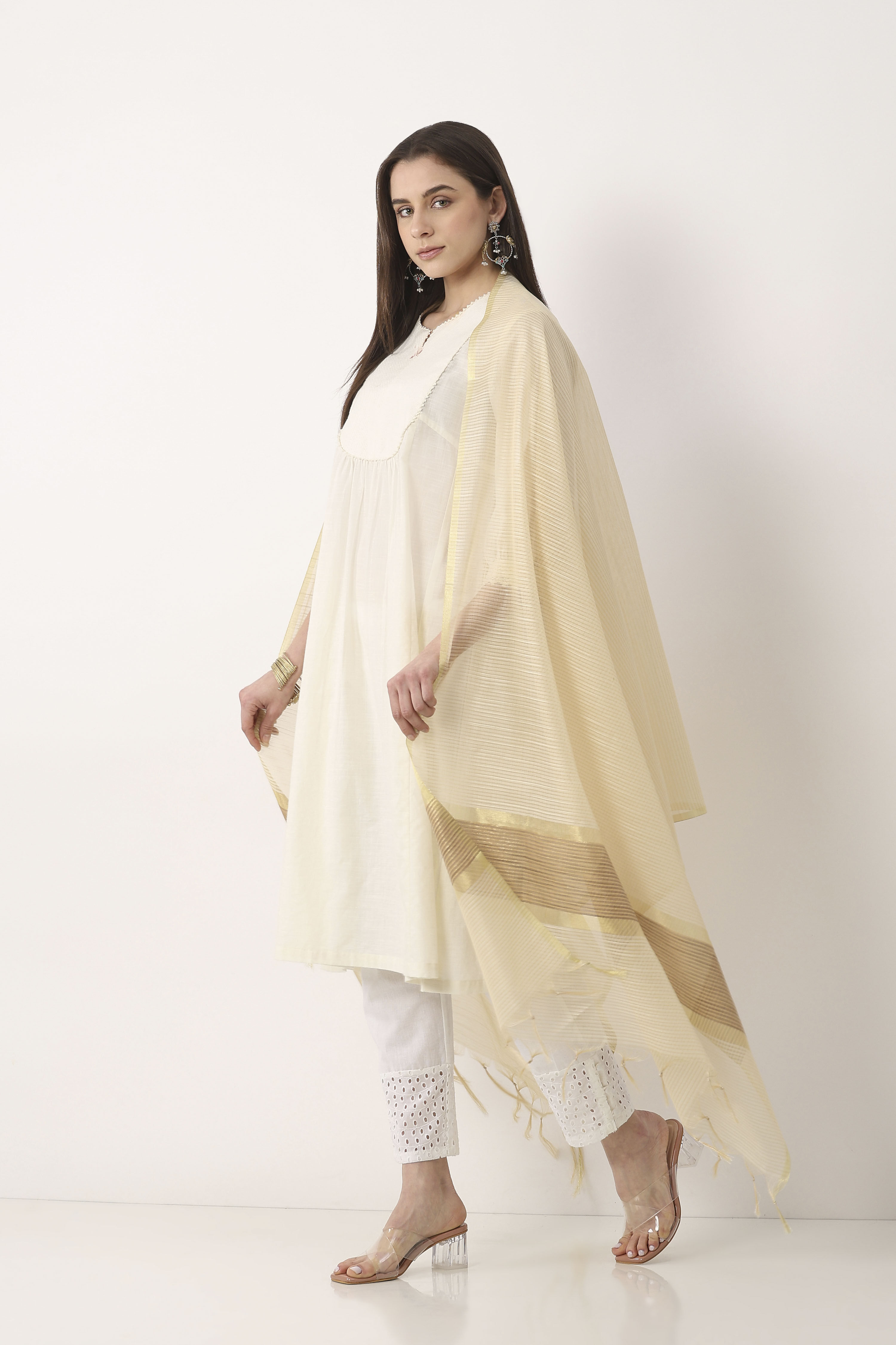Light Beige Art Silk Dupatta image number 3