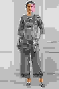 Green Cotton Printed Straight Kurta Set image number 6