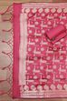 Wine Poly Silk Banarasi Unstitched Suit Set image number 3