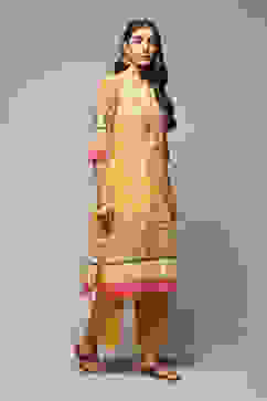 Yellow Cotton Straight 2 Piece Set image number 5