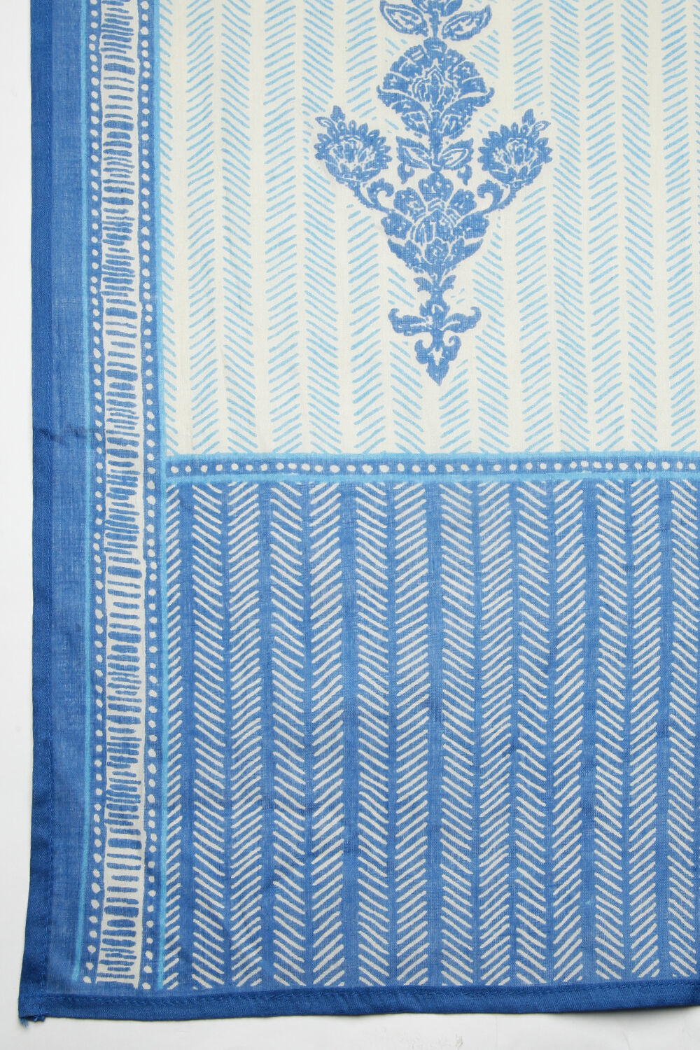 Royal Blue Cotton Straight Kurta Palazzo Suit Set image number 3