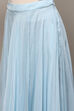 Powder Blue Viscose Short Kurta Skirt Suit Set image number 2