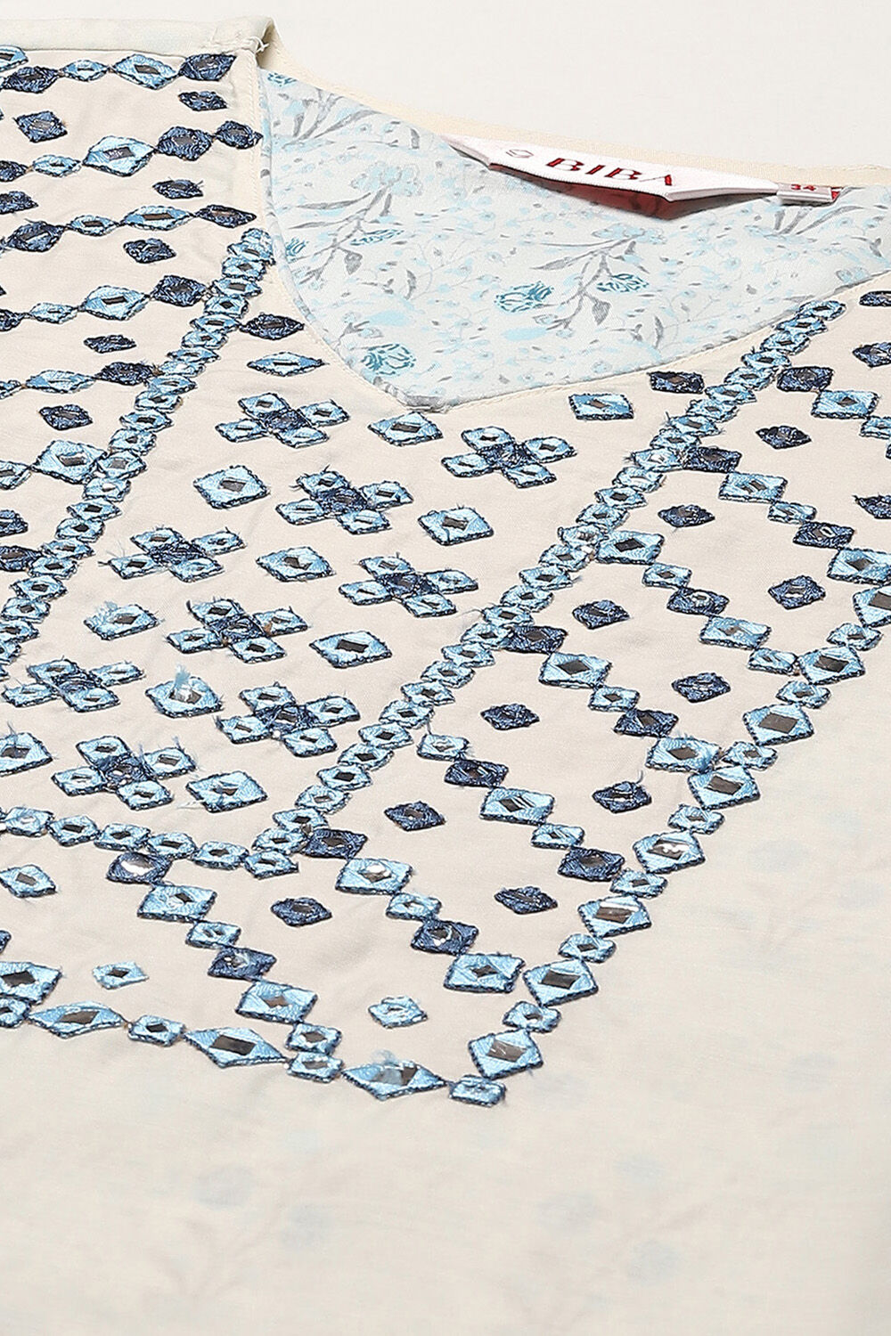 Powder Blue Cambric Narrow Kurta Pant Suit Set image number 1