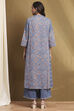 Purple Cotton Printed A-Line Suit Set image number 4