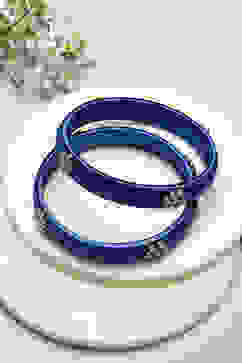 Royal Blue Plastic & Thread Bangles image number 0