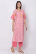 Pink Straight Kurta image number 3