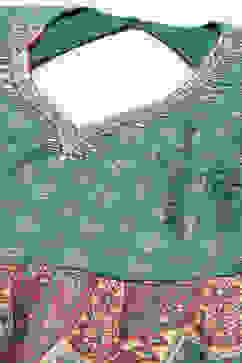 Green Art Silk Flared Kurta Legging Suit Set image number 1