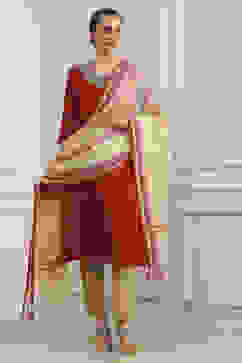 Cream Polyester Yarndyed Dupatta image number 0