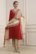 Cream Polyester Yarndyed Dupatta image number 0