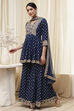 Ivory Georgette Embroidered Peplum Suit Set image number 3