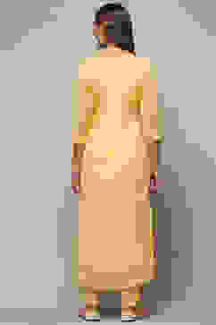 Yellow Organza Unstitched Suit set image number 6