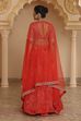 Red Chanderi Digital Printed Lehenga Set image number 6